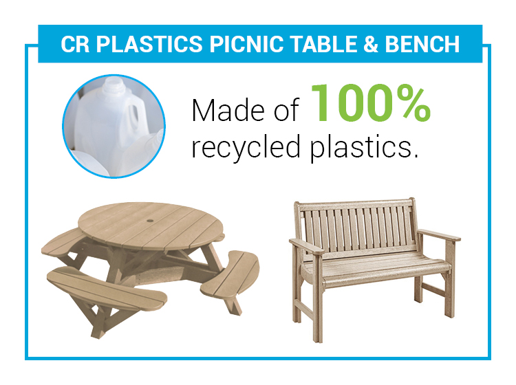 CR Plastics Picnic Table & Bench - made of 100% recycled plastic