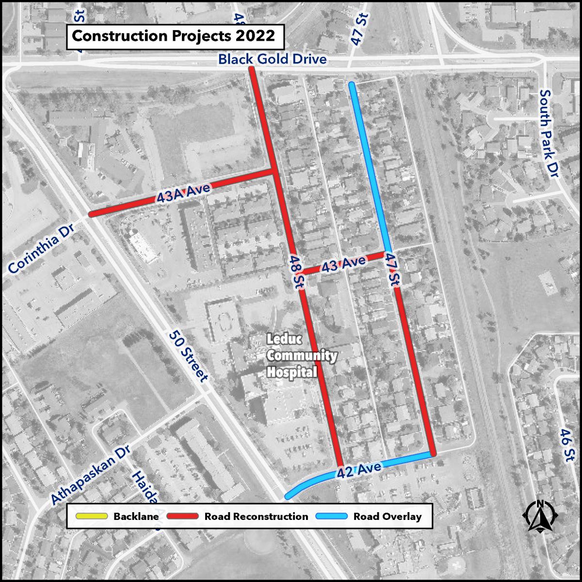 Image of the road construction area around hospital