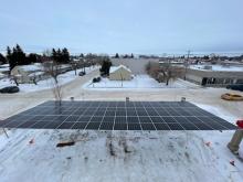 Photo of the top of the solar carport