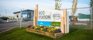 A picture of a sign for Leducs Eco Station
