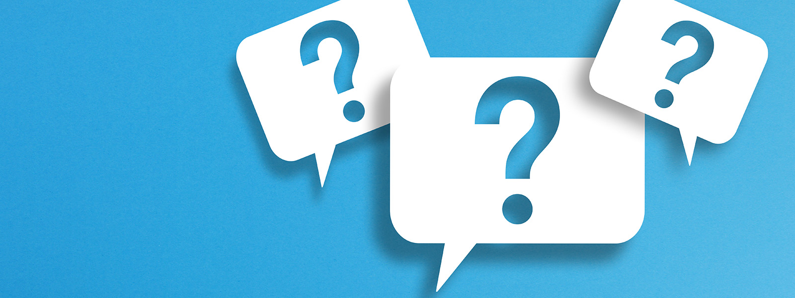 http://Three%20speech%20bubbles%20with%20question%20marks%20inside%20are%20floating%20against%20a%20blue%20background.