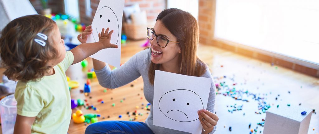 Image of a child in the Kimochis program, doing a emotional intelligence exercise hosted by the City of Leduc