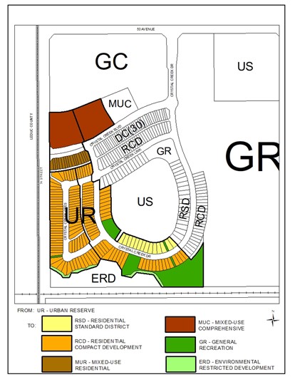 Map of a section of West Creek Estates