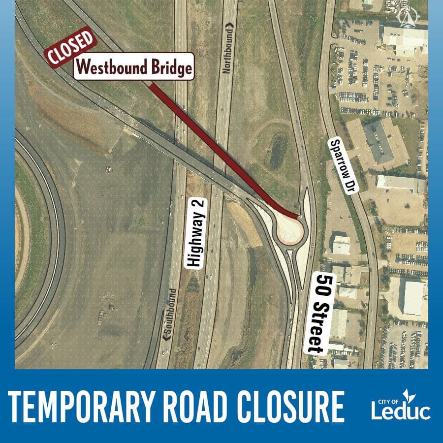 Map of the 50 Street and Overpass Lane Closures
